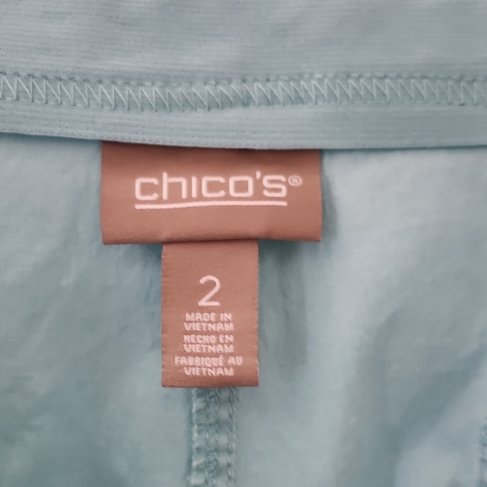 Chico's Cargo Style Straight Leg Pants Light Aqua - Picture 4 of 6